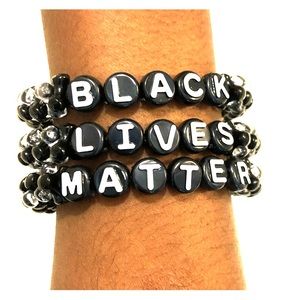 Black and Clear Black Lives Matter bead bracelet